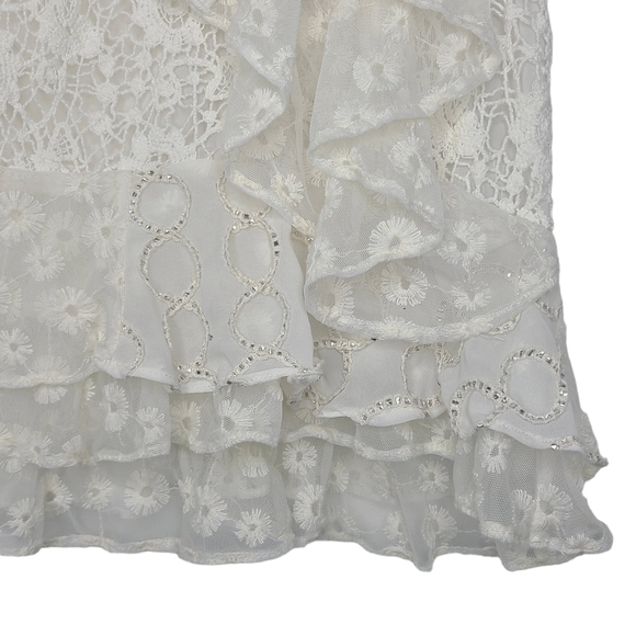 Anthropologie Verb Pallavi Singhee Ruffle Top Ivory Medium - Picture 8 of 11